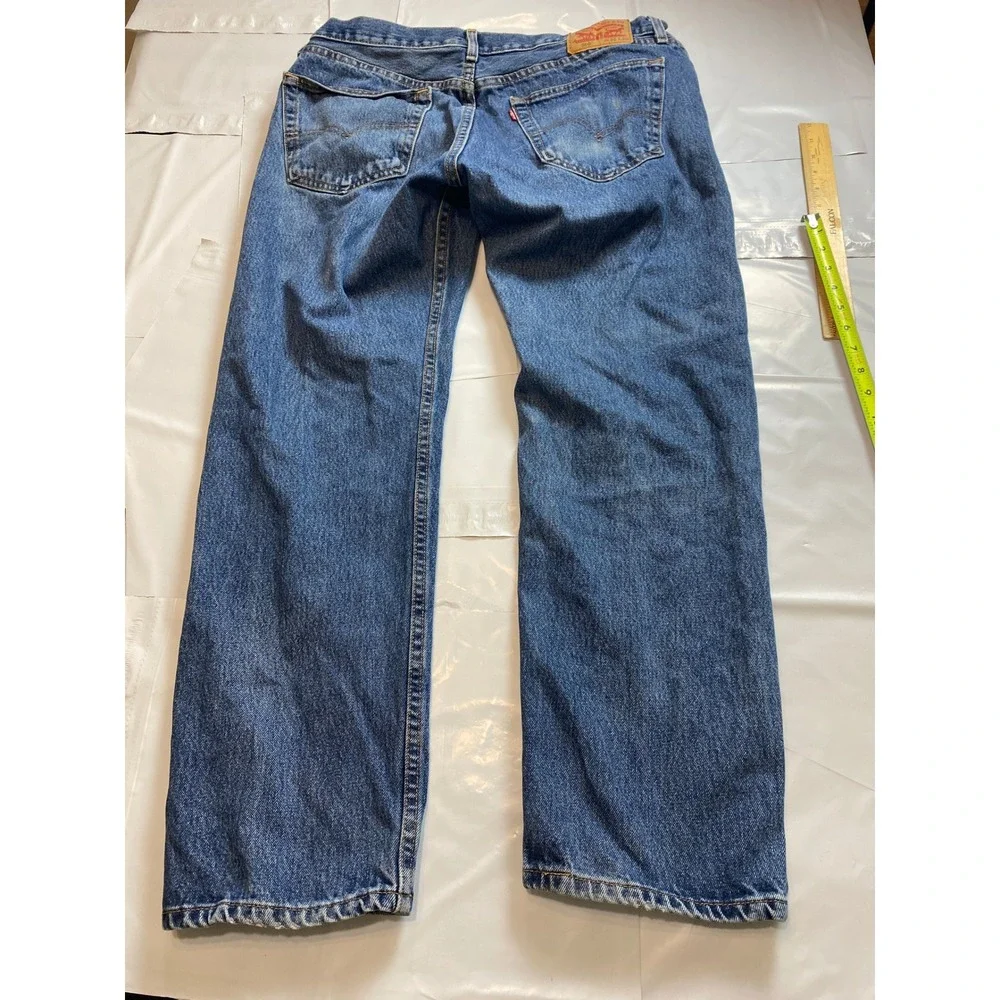 Levis Mens‎ Jeans 31x28 Blue Denim Relaxed Fit Straight Leg Faded
